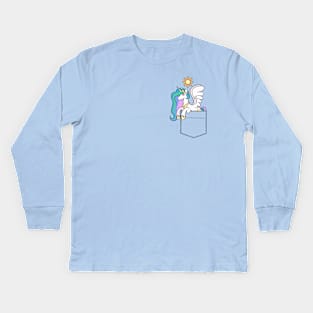 Pocket Princess Celestia Kids Long Sleeve T-Shirt